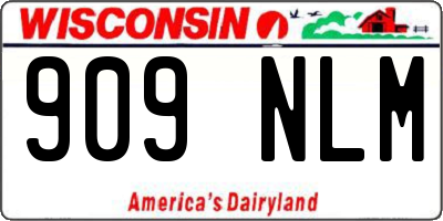 WI license plate 909NLM