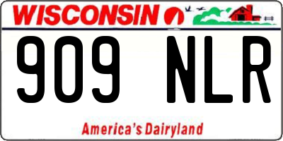 WI license plate 909NLR