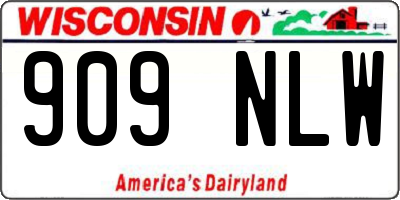 WI license plate 909NLW