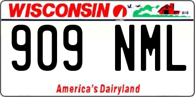 WI license plate 909NML