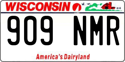 WI license plate 909NMR