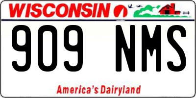 WI license plate 909NMS
