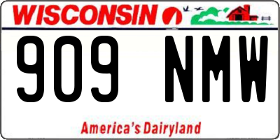 WI license plate 909NMW