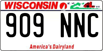 WI license plate 909NNC