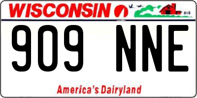 WI license plate 909NNE