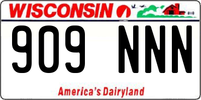WI license plate 909NNN