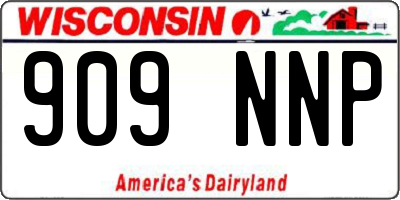 WI license plate 909NNP