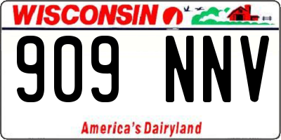 WI license plate 909NNV