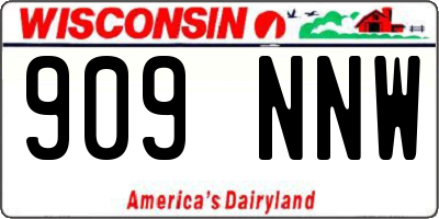 WI license plate 909NNW