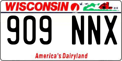 WI license plate 909NNX