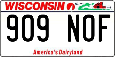 WI license plate 909NOF