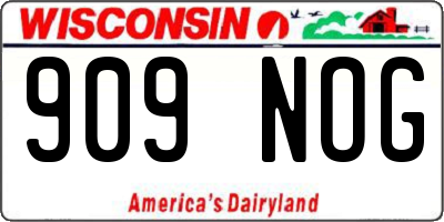 WI license plate 909NOG