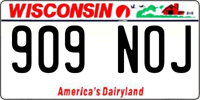 WI license plate 909NOJ