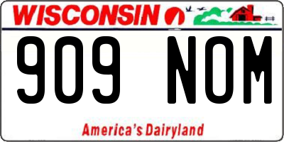 WI license plate 909NOM
