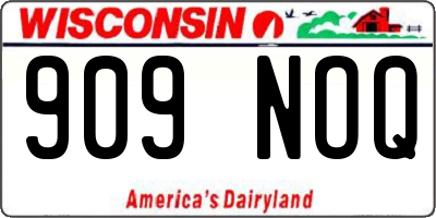 WI license plate 909NOQ