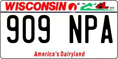 WI license plate 909NPA