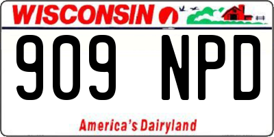 WI license plate 909NPD