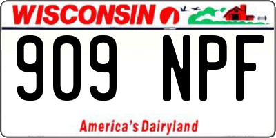 WI license plate 909NPF