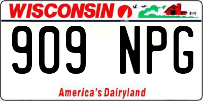 WI license plate 909NPG
