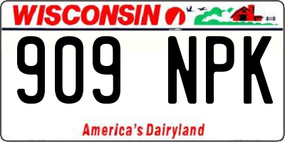 WI license plate 909NPK