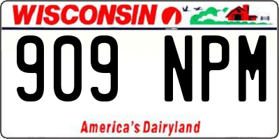WI license plate 909NPM
