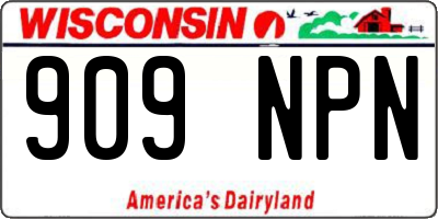 WI license plate 909NPN