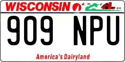 WI license plate 909NPU