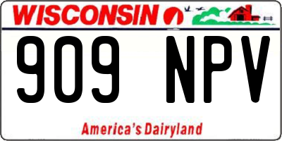 WI license plate 909NPV