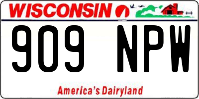 WI license plate 909NPW
