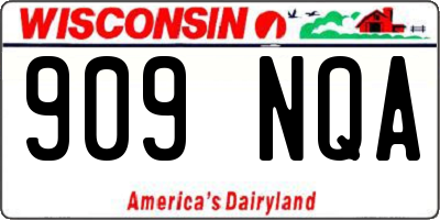 WI license plate 909NQA