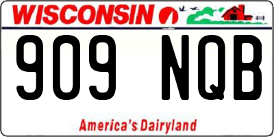 WI license plate 909NQB