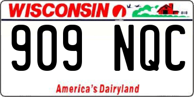 WI license plate 909NQC