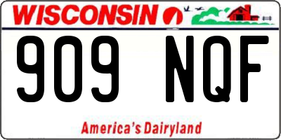 WI license plate 909NQF