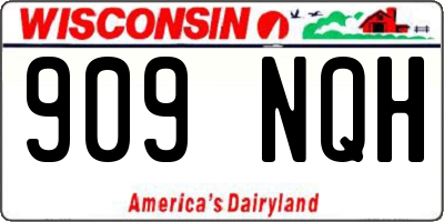 WI license plate 909NQH