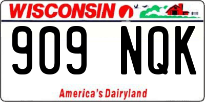 WI license plate 909NQK