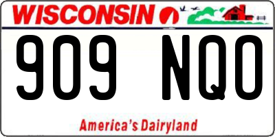 WI license plate 909NQO