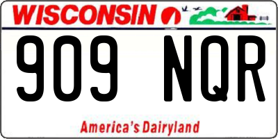 WI license plate 909NQR
