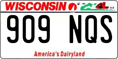 WI license plate 909NQS