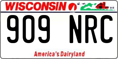 WI license plate 909NRC