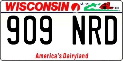 WI license plate 909NRD