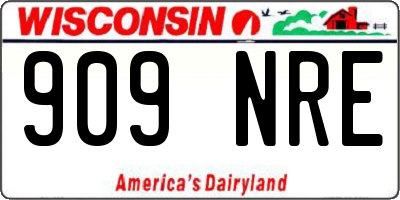 WI license plate 909NRE
