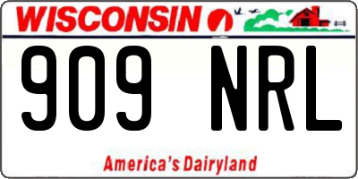 WI license plate 909NRL