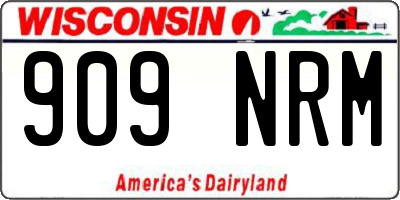 WI license plate 909NRM