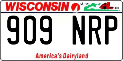 WI license plate 909NRP
