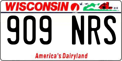 WI license plate 909NRS