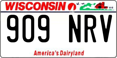 WI license plate 909NRV