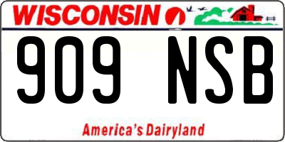 WI license plate 909NSB