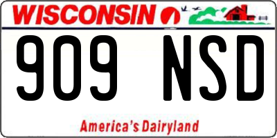WI license plate 909NSD