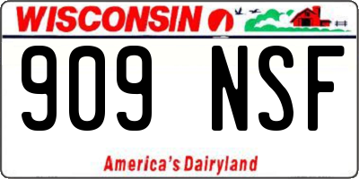 WI license plate 909NSF