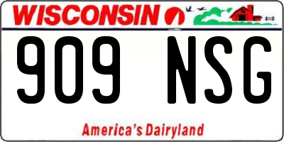 WI license plate 909NSG